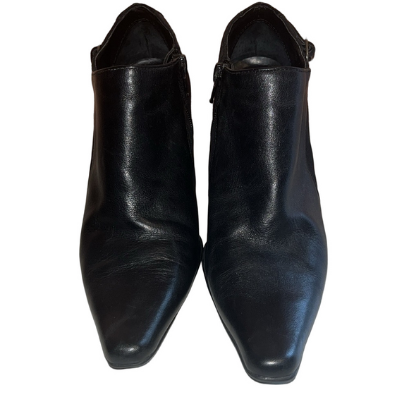 👢 EUC COWBOY BOOTS NINE WEST Women’s leather upper mid heel zip up booties… - Picture 2 of 7